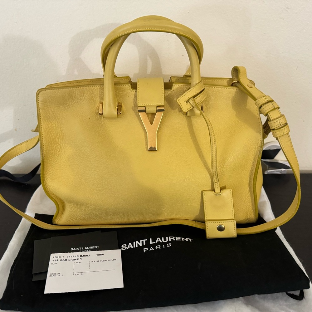Saint Laurent Yellow Satchel with Structured Design - Picture 2 of 7
